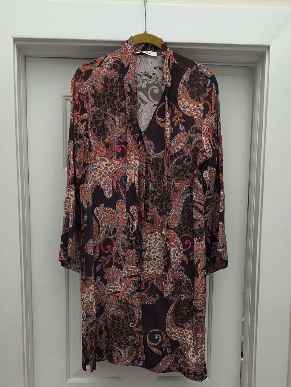 Robert Graham Multicolor Paisley & Leopard Print Mini Dress